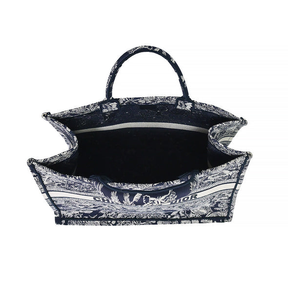 Blue Toile de Jouy Embroidery Large Dior Book Tote - 2 (Rented Out)