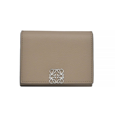 Sand Grained Calfskin Anagram Trifold Wallet (Rented Out)