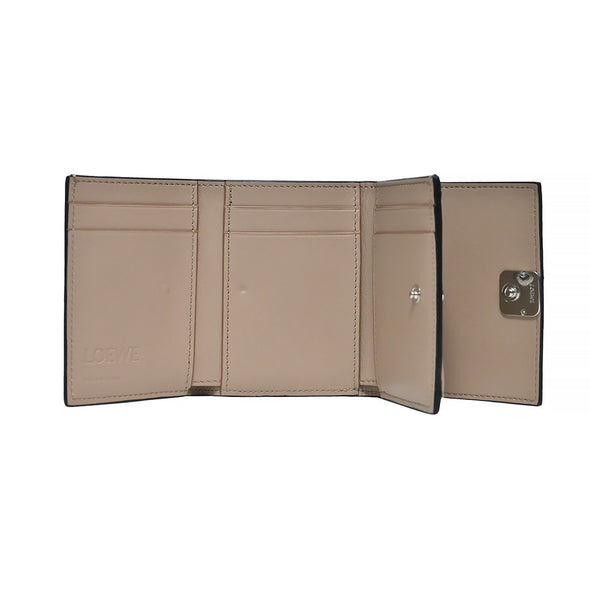 Sand Grained Calfskin Anagram Trifold Wallet (Rented Out)