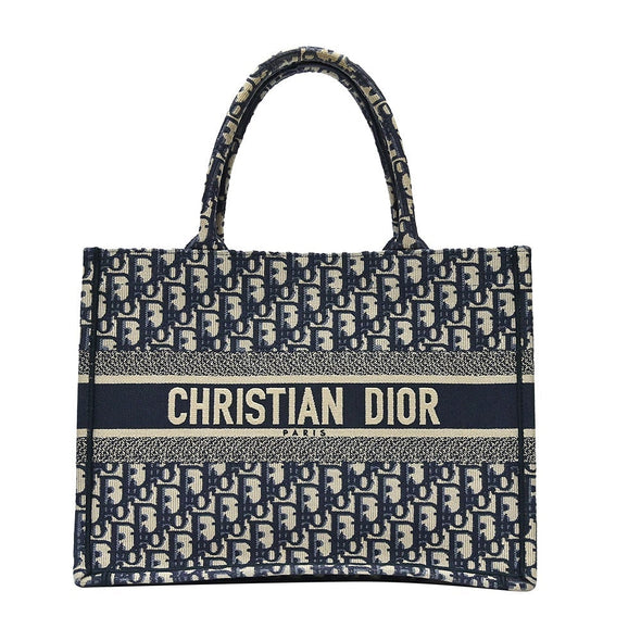 Blue Dior Oblique Embroidery Medium Book Tote - 5 (Rented Out)