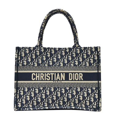 Christian Dior Blue Oblique Embroidery Medium Book Tote - 5 [Clearance Sale]