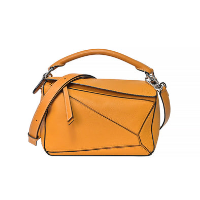 Sunflower Classic Grained Calfskin Leather Small Puzzle Bag