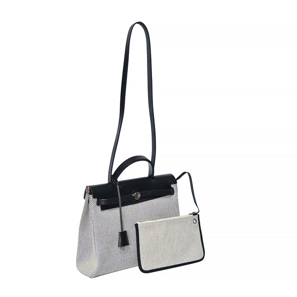 Grey Canvas Herbag Zip PM (Rented Out)