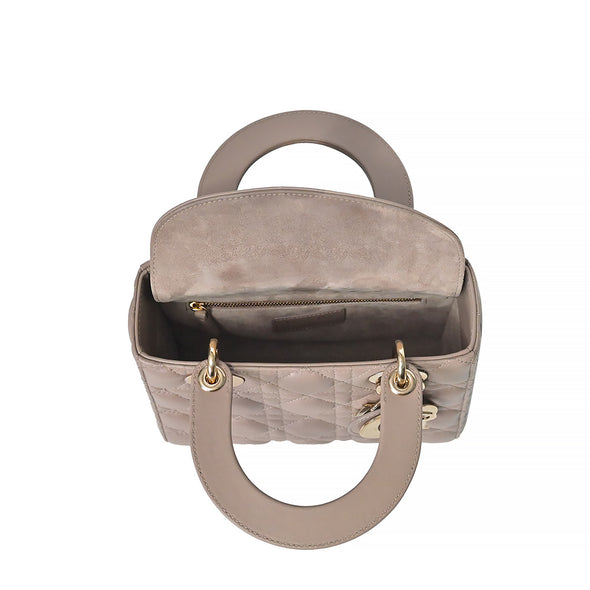 Beige Cannage Lambskin Small Lady Dior (Rented Out)