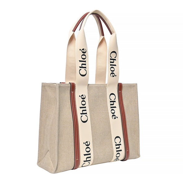 Brown/Beige Canvas Medium Woody Tote - 3 (Rented Out)
