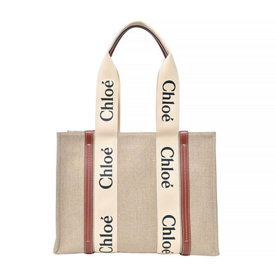 Brown/Beige Canvas Medium Woody Tote - 3 (Rented Out)