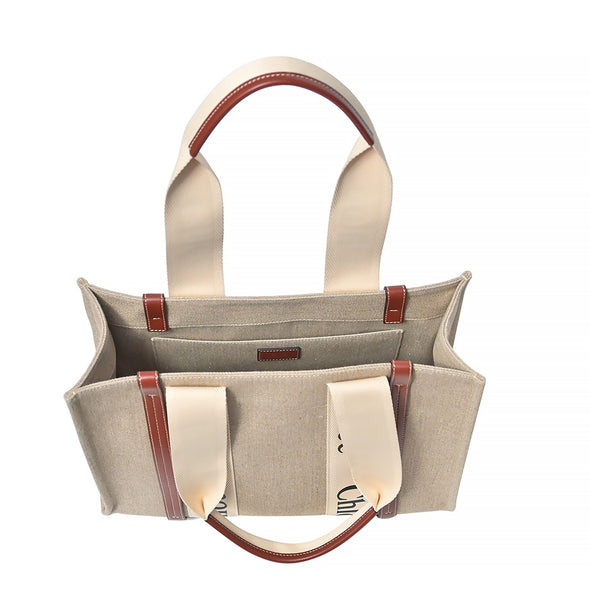 Brown/Beige Canvas Medium Woody Tote - 3 (Rented Out)