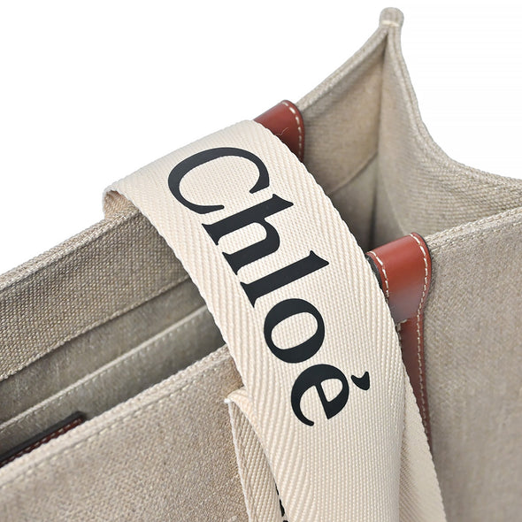 Brown/Beige Canvas Medium Woody Tote - 3 (Rented Out)