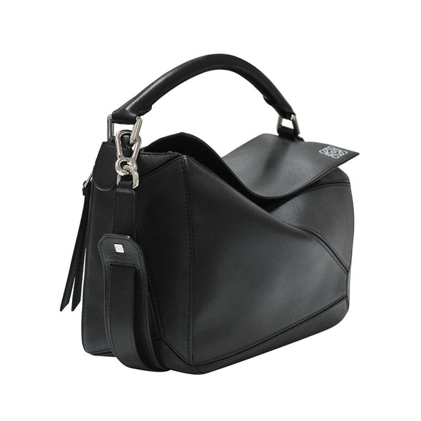 Black Classic Calfskin Leather Puzzle Bag - 2 (Rented Out)