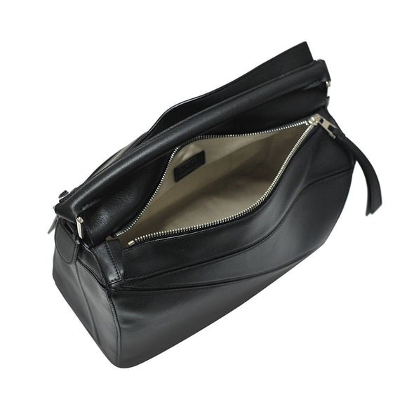 Black Classic Calfskin Leather Puzzle Bag - 3 (Rented Out)