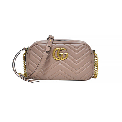 Dusty Pink GG Marmont Small Matelasse Shoulder Bag - 3