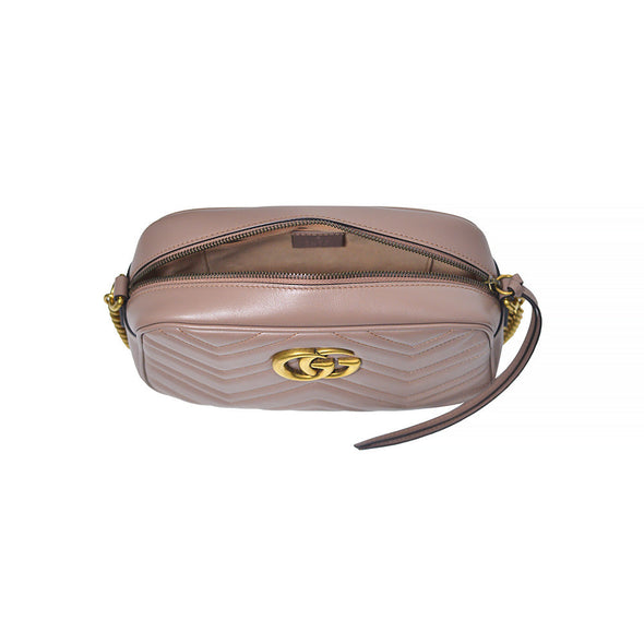 Dusty Pink GG Marmont Small Matelasse Shoulder Bag - 3