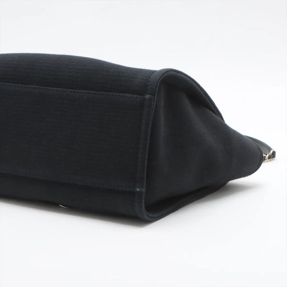 Chanel Black Canvas Deauville MM Shopping Tote [Clearance Sale]