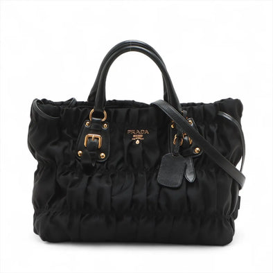 Prada Black Tessuto Gaufre Shoulder Bag  [Clearance Sale]