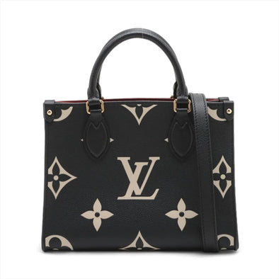 Louis Vuitton Black Beige Bicolor Monogram Empreinte Leather OnTheGo PM  [Clearance Sale]