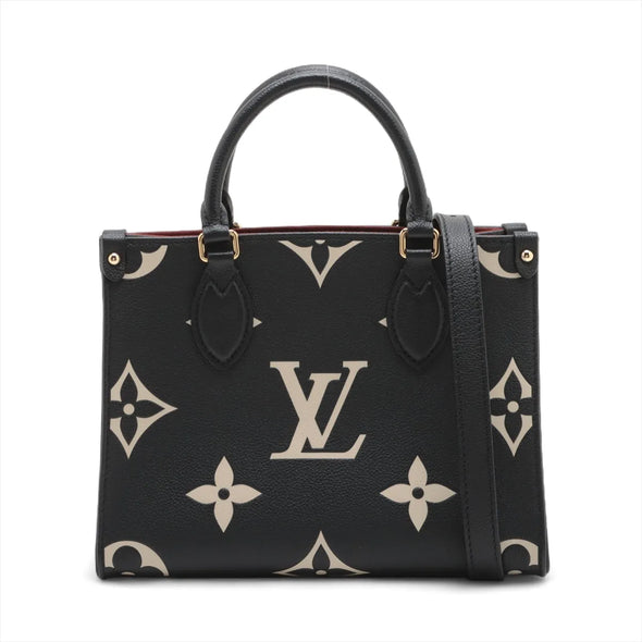 Louis Vuitton Black Beige Bicolor Monogram Empreinte Leather OnTheGo PM  [Clearance Sale]