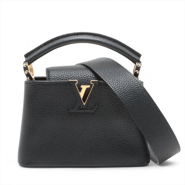 Louis Vuitton Black Taurillon Leather Capucines Mini  [Clearance Sale]