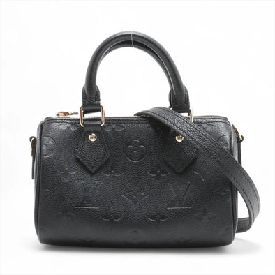 Louis Vuitton Noir Monogram Empreinte Leather Nano Speedy [Clearance Sale]