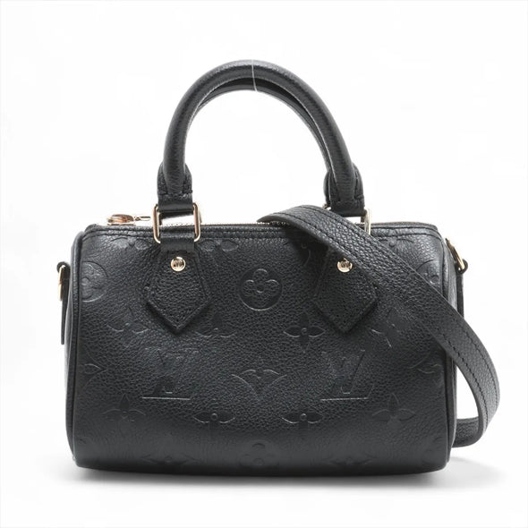 Louis Vuitton Noir Monogram Empreinte Leather Nano Speedy [Clearance Sale]
