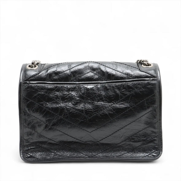 Saint Laurent Black Vintage Leather Nikki Medium Shoulder Bag [Clearance Sale]