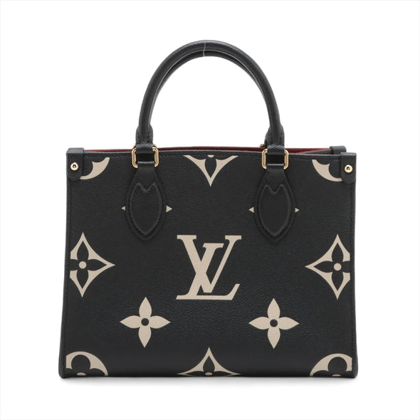 Louis Vuitton Black Beige Bicolor Monogram Empreinte Leather OnTheGo PM  [Clearance Sale]