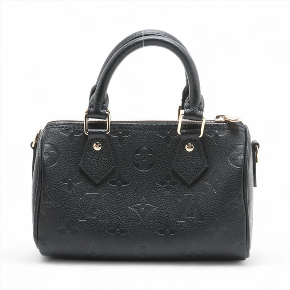 Louis Vuitton Noir Monogram Empreinte Leather Nano Speedy [Clearance Sale]