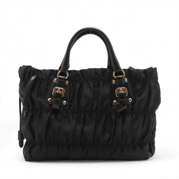 Prada Black Tessuto Gaufre Shoulder Bag  [Clearance Sale]