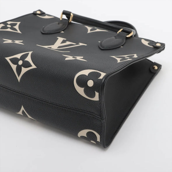 Louis Vuitton Black Beige Bicolor Monogram Empreinte Leather OnTheGo PM  [Clearance Sale]
