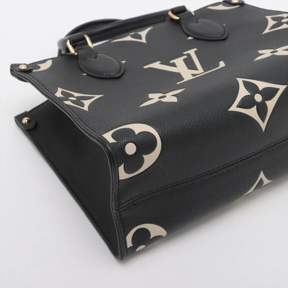 Louis Vuitton Black Beige Bicolor Monogram Empreinte Leather OnTheGo PM  [Clearance Sale]