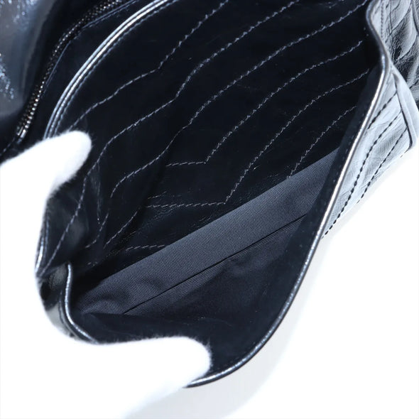 Saint Laurent Black Vintage Leather Nikki Medium Shoulder Bag [Clearance Sale]