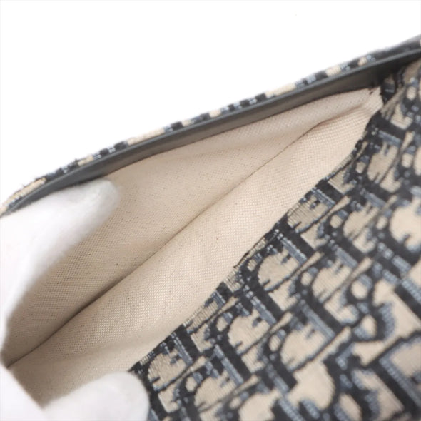 Christian Dior Blue Dior Oblique Embroidery Saddle Bag [Clearance Sale]