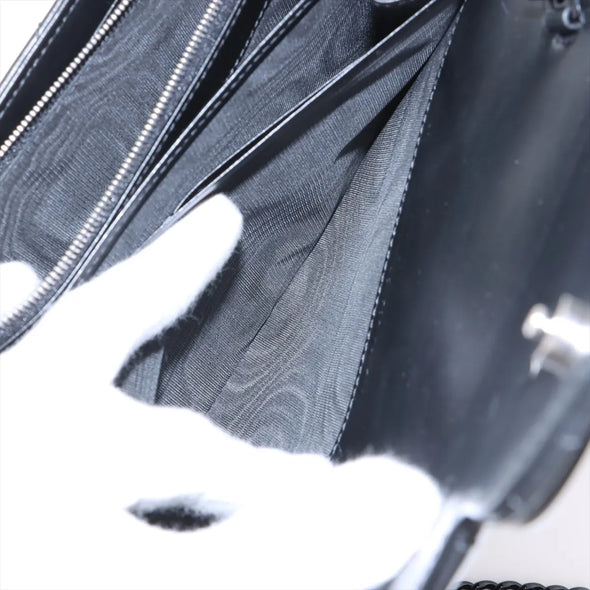 Gucci Black Leather GG Marmont Chain Wallet  [Clearance Sale]