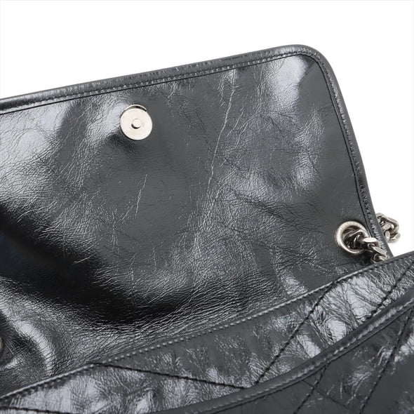 Saint Laurent Black Vintage Leather Nikki Medium Shoulder Bag [Clearance Sale]