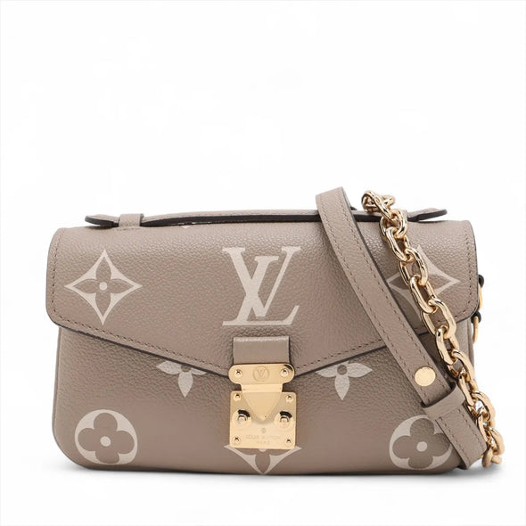 Louis Vuitton Toueterelle Creme Bicolor Monogram Empreinte Leather Pochette Metis East West [Clearance Sale]