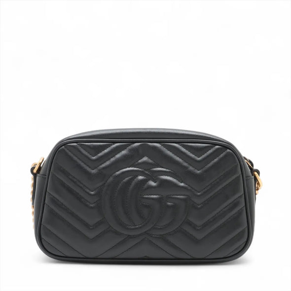 Gucci Black Leather GG Marmont Small Shoulder Bag [Clearance Sale]