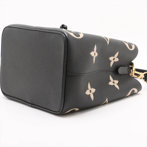 Louis Vuitton Black Beige Bicolor Monogram Empreinte Leather Neonoe MM [Clearance Sale]