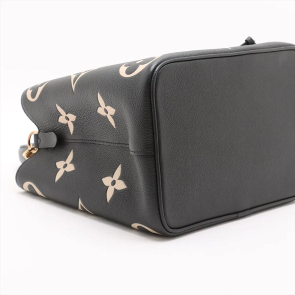 Louis Vuitton Black Beige Bicolor Monogram Empreinte Leather Neonoe MM [Clearance Sale]