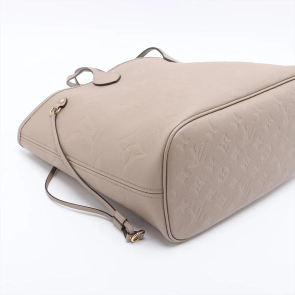 Louis Vuitton Beige Monogram Empreinte Leather Neverfull MM [Clearance Sale]