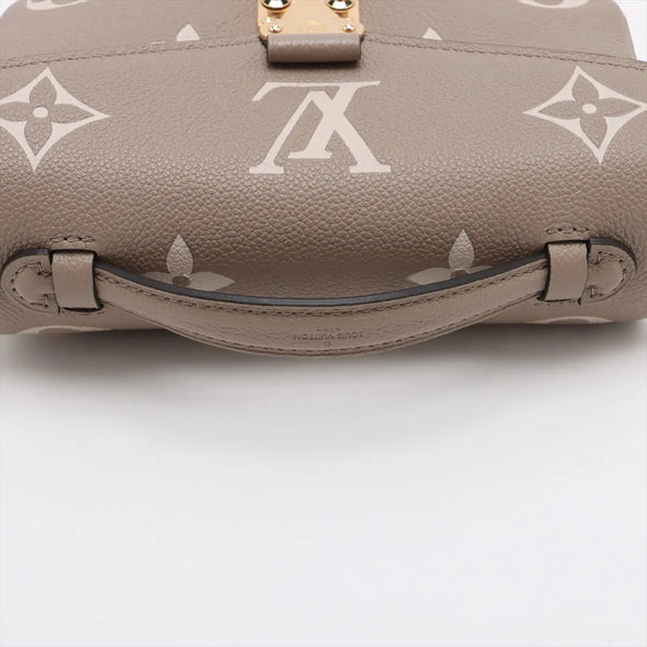 Louis Vuitton Toueterelle Creme Bicolor Monogram Empreinte Leather Pochette Metis East West [Clearance Sale]