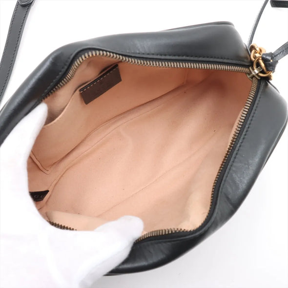Gucci Black Leather GG Marmont Small Shoulder Bag [Clearance Sale]