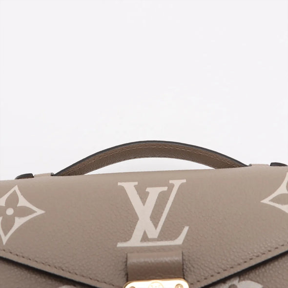 Louis Vuitton Toueterelle Creme Bicolor Monogram Empreinte Leather Pochette Metis East West [Clearance Sale]