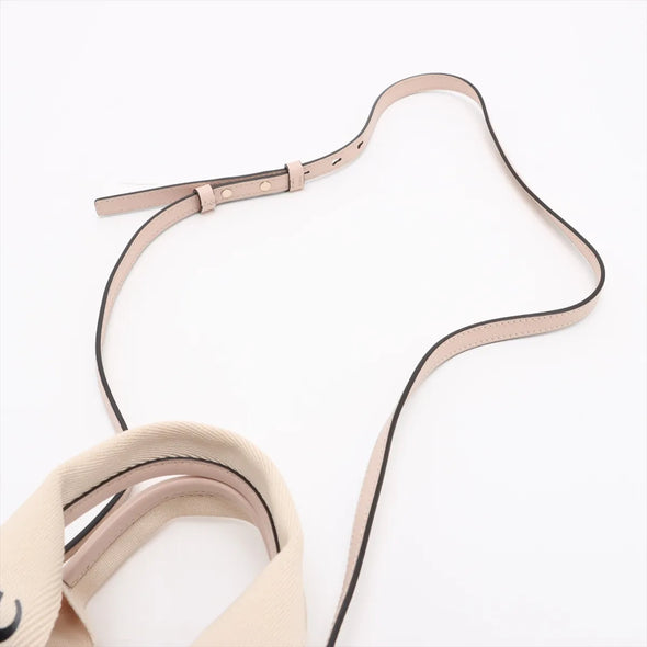 Chloe Pink and Beige Canvas Small Woody Tote Bag [Clearance Sale]