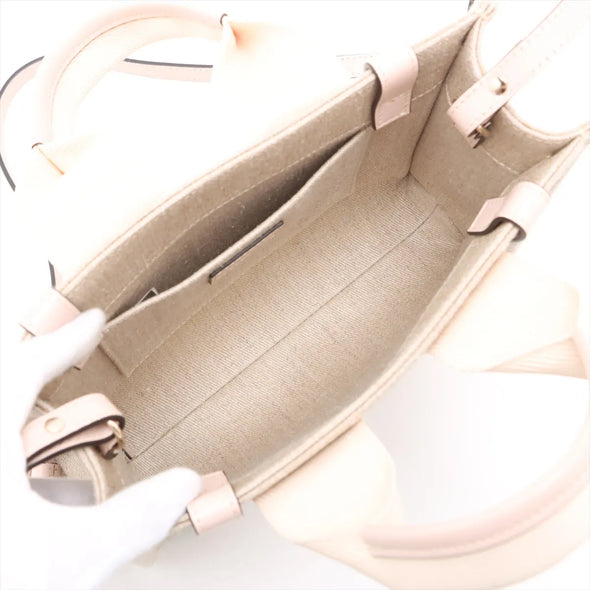 Chloe Pink and Beige Canvas Small Woody Tote Bag [Clearance Sale]