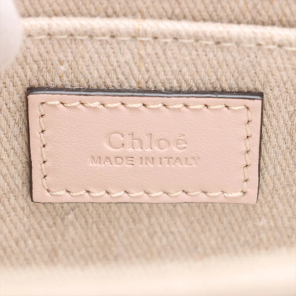Chloe Pink and Beige Canvas Small Woody Tote Bag [Clearance Sale]