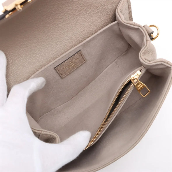 Louis Vuitton Toueterelle Creme Bicolor Monogram Empreinte Leather Pochette Metis East West [Clearance Sale]