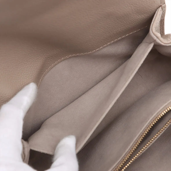 Louis Vuitton Toueterelle Creme Bicolor Monogram Empreinte Leather Pochette Metis East West [Clearance Sale]