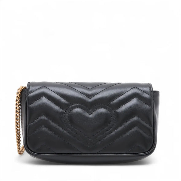 Gucci Black Leather GG Marmont Mini Bag [Clearance Sale]