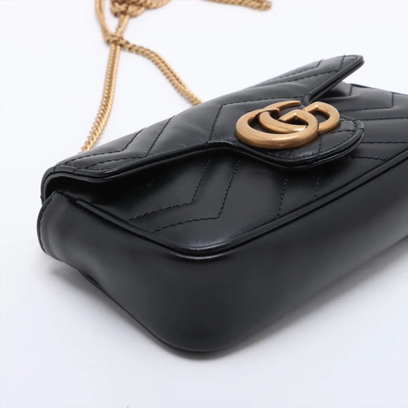 Gucci Black Leather GG Marmont Mini Bag [Clearance Sale]