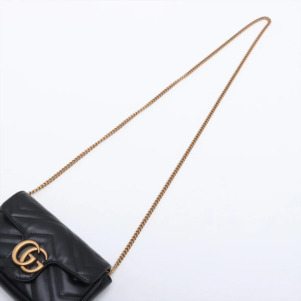 Gucci Black Leather GG Marmont Mini Bag [Clearance Sale]