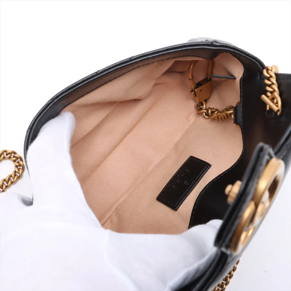 Gucci Black Leather GG Marmont Mini Bag [Clearance Sale]